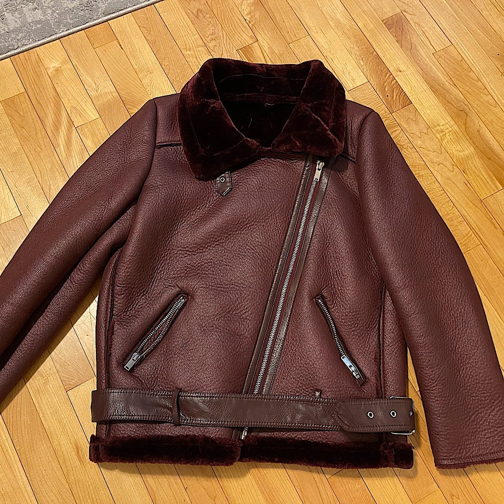 Maroon Jacket with fur interior